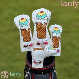 LANFY #1 #3 #5 ผ้าคลุมหัวไม้กอล์ฟ หนัง PU ลายไอศกรีม อุปกรณ์เสริม สําหรับไม้กอล์ฟ 135UT