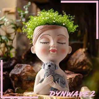 [Dynwave2] กระถางต้นไม้เรซิ่น รูปใบหน้าน่ารัก สําหรับตกแต่งบ้าน ออฟฟิศ และสวน