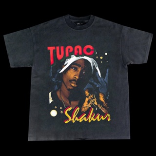 [Hip Hop Vintage] วินเทจ 90s Hip Hop เสื้อยืด Retro Top Tees Tupac Travis Rap aเสื้อยืด เสื้อยืดผ้าฝ้ายพิมพ์คุณภาพสูง