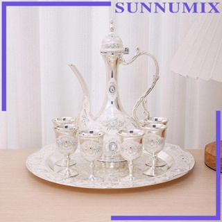 [Sunnimix] ชุดถ้วยกาแฟตุรกี โลหะ 6 ใบ สไตล์วินเทจ สําหรับโต๊ะน้ําชา บาร์ ของขวัญวันเกิด