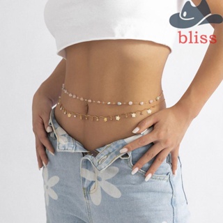 BLISS สายโซ่คาดเอว ประดับพลอยเทียม รูปผีเสื้อ สไตล์ฮิปฮอป สําหรับผู้หญิง