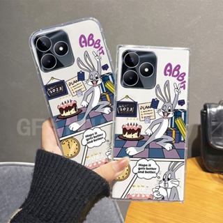 ใหม่ เคสโทรศัพท์มือถือใส แบบนิ่ม ลายการ์ตูนกระต่าย กันกระแทก สําหรับ Realme C53 2023 REALMEC53 2023