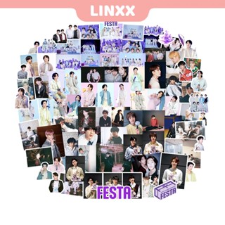 Linxx สติกเกอร์อัลบั้มรูปภาพ ลาย BTS 10TH Festa กันน้ํา 90 ชิ้น