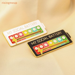 [risingmeup] เข็มกลัดโลหะ รูป My Social Noctilucent Sliding Enamel Pins เครื่องประดับ สําหรับเสื้อผ้า