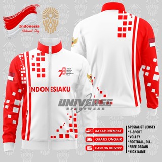 เสื้อยืด ลายธงชาติอินโดนีเซีย JERSEY สิงหาคม 17th 2023Th สีแดง และสีขาว สําหรับครอบครัว V.12 - ข้อเท้า.