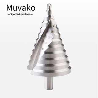 Muvako ดอกสว่านเหล็ก ความเร็วสูง 12 ขนาด 1/4 นิ้ว เป็น 2-3/8 นิ้ว สีเงิน สําหรับเจาะรูไม้ โลหะ