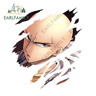 Earlfamily สติกเกอร์ไวนิล PVC ลายการ์ตูนอนิเมะ One Punch กันรอยขีดข่วน ขนาด 13 ซม. x 11.5 ซม. สําหรับตกแต่งรถยนต์ รถจักรยานยนต์