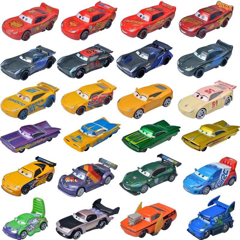 Pixar Cars โมเดลรถยนต์ 3 Lightning McQueen Max Schnell Nigel Gearsley 1:55 โลหะอัลลอย