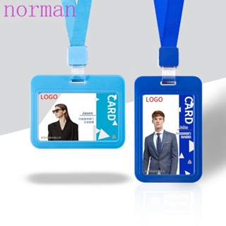 NORMAN ซองใส่นามบัตร บัตรประจําตัวประชาชน แบบสองด้าน แนวนอน พร้อมสายคล้อง