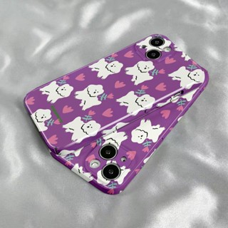 เคสโทรศัพท์มือถือ ลายดอกไม้ สีม่วง สําหรับ Iphone 13 7 8p 11 Max 14pro FIWM
