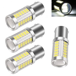 หลอดไฟถอยหลัง LED 12V 1156 BA15S P21 W สีขาว 4 ชิ้น