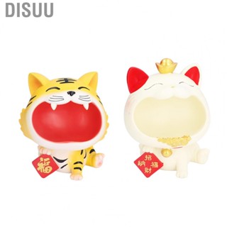 Disuu Resin  Storage Big Mouth Lucky Tiger Statue Key Holder For Home Bedroom GP