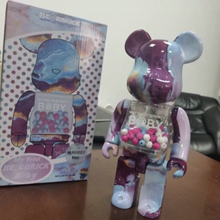 ฟิกเกอร์พอร์ซเลน Nebula My First Bearbrick ขนาด 400% 28 ซม. สีฟ้า และสีขาว ของเล่นสําหรับเด็ก