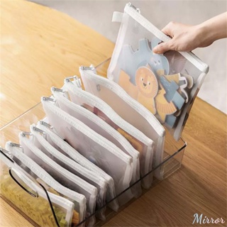 A4/a5/a6 Simple Mesh Zipper Storage Bag Document Bag Cosmetic Organizers School Office File Storage Bag Toys Sundries Storage Organizations M