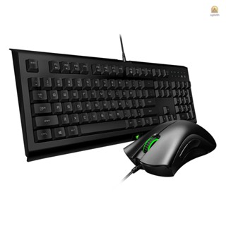 Razer คีย์บอร์ดเกมมิ่ง มีสาย 104 คีย์ 6400DPI สีดํา