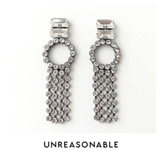 ต่างหู Crystal ต่างหูคลิป ต่างหูก้านเงินแท้ น้ำหนักเบา สวยใส่สบาย UA0747-01 Unreasonable Accessories