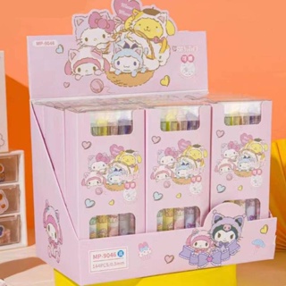 Kawaii Sanrio ชุดเครื่องเขียน ปากกาเจล หมึกสีฟ้า 0.5 มม. ลบได้ ด้ามจับล้างทําความสะอาดได้ ของขวัญสําหรับเด็ก 12 ชิ้น