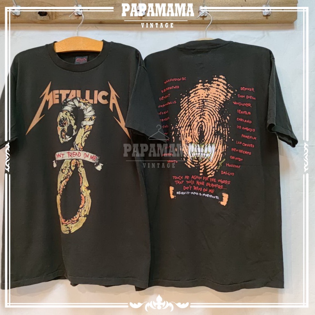 [S-5XL][ METALLICA ] don't tread on me  @1992  เมทัลลิก้า เสื้อวง เสื้อทัวร์ papamama vintage