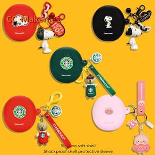 For OPPO Enco Air3 Case Enco Air3 Silicone Soft Case Cartoon Snoopy Coffee Bear Keychain Pendant OPPO Enco Buds2 / Enco Air2 Pro Shockproof Case Protective Cover Cute Piggy OPPO Enco Air/Air2 Cover Soft Case