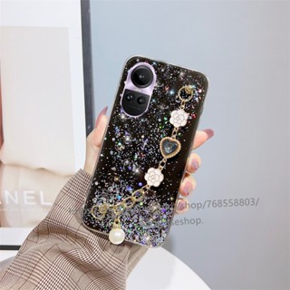 พร้อมส่ง ใหม่ เคสป้องกันโทรศัพท์มือถือซิลิโคน แบบนิ่ม ลายกากเพชร มีสายคล้อง สําหรับ OPPO Reno10 Pro+ Plus 5G 10 10Pro+ A78 NFC 4G 2023