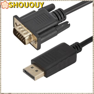 Shououy สายเคเบิ้ลโปรเจคเตอร์ DP เป็น VGA 1080P Displayport เป็น VGA Conventer