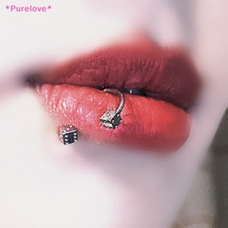 Purelove&gt; ต่างหูห่วงเหล็กไทเทเนียม เครื่องประดับแฟชั่น สไตล์ฮิปฮอป