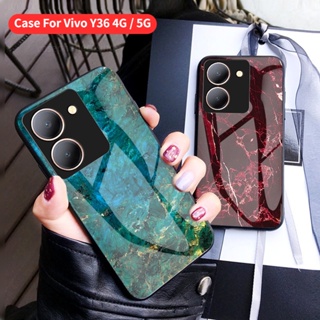 เคสโทรศัพท์มือถือกระจกนิรภัย TPU แบบนิ่ม ป้องกันรอยขีดข่วน สําหรับ vivo Y36 Y27 5G 4G 2023 Y36 Y27 Y 36 Y 27