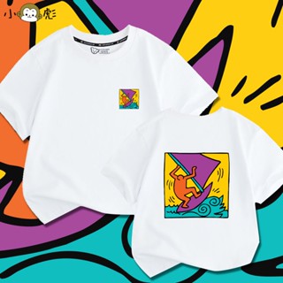 เสื้อยืดแขนสั้น ผ้าฝ้าย พิมพ์ลาย Keith haring co named Keith Harling Pop สําหรับผู้ชาย และผู้หญิง