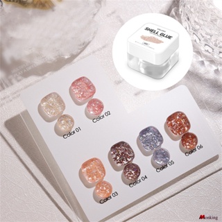 Xeijayi New Summer Ice Transparent Mica Shell Glue Nail Polish Manicure Large Sequins Nail Polish Glue (monkingstore_th)