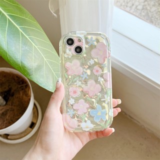 เคสโทรศัพท์มือถือแบบนิ่ม TPU ลายดอกไม้ 3D สีชมพู สําหรับ iPhone 14 11 12 13 Pro MAX 14promax