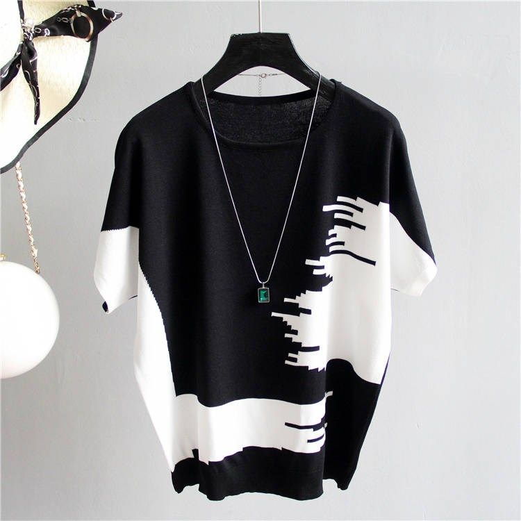 เสื้อยืดแขนสั้น ผ้าเรยอน เข้ากับทุกการแต่งกาย แฟชั่นฤดูร้อน สไตล์เกาหลี สําหรับผู้หญิง