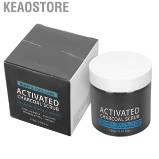 Keaostore Charcoal Scrub  Softens Cuticles Nourishing Exfoliating Body 150g Safe Moisturizing for Travel Daily Skin Care