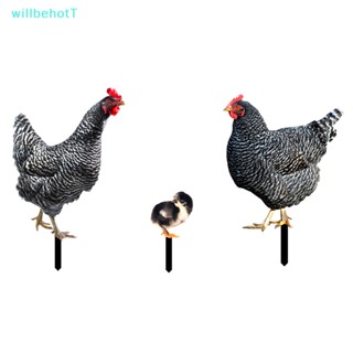 [WillbehotT] รูปปั้นไก่เสมือนจริง สําหรับตกแต่งบ้าน สวน 3 ชิ้น