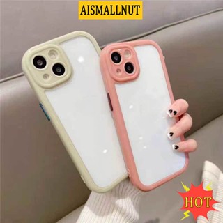 เคสอะคริลิคแข็ง กันฝุ่น กันกระแทก สีครีม สําหรับ IPhone 14 13 11 12 Pro Max X XR XSMAX