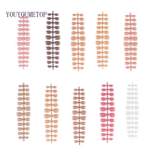 Youyo เล็บปลอม แบบเต็มรูปแบบ ถอดออกได้ สีนู้ด สไตล์ฝรั่งเศส สําหรับตกแต่งเล็บ