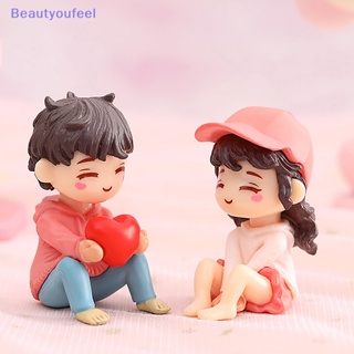 [Beautyoufeel] ฟิกเกอร์คู่รัก ขนาดเล็ก น่ารัก สําหรับตกแต่งบ้านตุ๊กตา สวน งานแต่งงาน