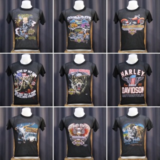 [S-5XL]เสื้อยืดฮาเล่ผ้าบาง3D EMBLEM ผ้ามุ้ง เสื้อยืดวินเทจ [S/M/L/XL]