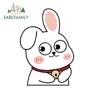 Earlfamily สติกเกอร์ รูปกระต่ายน่ารัก 13 ซม. สําหรับติดตกแต่งกระจกรถยนต์ แล็ปท็อป RV JDM VAN