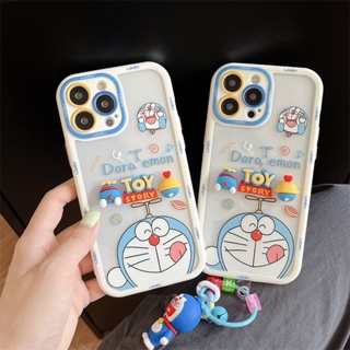 iPhone X XS XR XSMax 11 11ProMax 12 12ProMax 13 13ProMax 14 14Plus 14Pro 14ProMax Phone Case 3D Doraemon Strap Bracelet TPU Soft Cover