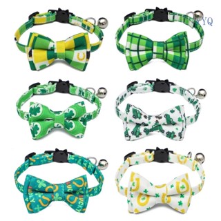 Yys ปลอกคอ เนคไทโบว์ ลาย Irish CatCollar SaintPatrick Day สําหรับสัตว์เลี้ยง แมว