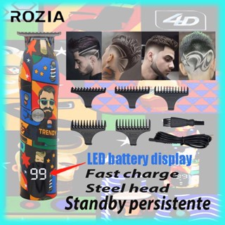 Original Electric Barbershop ROZIA LK1923 ปัตตาเลี่ยนตัดผมไฟฟ้า พลาสติก ชาร์จ Usb แบบพกพา สําหรับผู้ชาย สไตล์ใหม่ เครื่องตัดผมกราฟฟิตี พร้อมอุปกรณ์เสริม / จอแสดงผล led