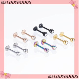 Melodg ต่างหูสตั๊ด สเตนเลส ประดับเพชร สําหรับเจาะจมูก ปาก จมูก