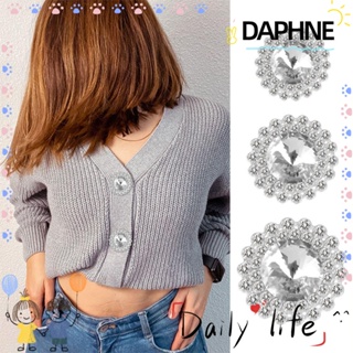 Daphne กระดุมโลหะ ประดับพลอยเทียม สําหรับตกแต่งเสื้อผ้า งานฝีมือ DIY 10 ชิ้น ต่อชุด