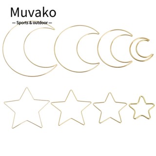 Muvako แหวนโลหะ รูปดวงจันทร์ ดาว 4 ชิ้น
