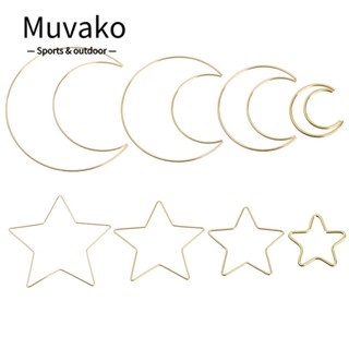 Muvako แหวนโลหะ รูปดวงจันทร์ ดาว 4 ชิ้น