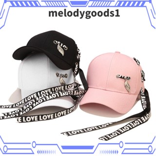 Melodygoods1 หมวกเบสบอล ผ้าฝ้าย สีพื้น สไตล์ฮิปฮอป