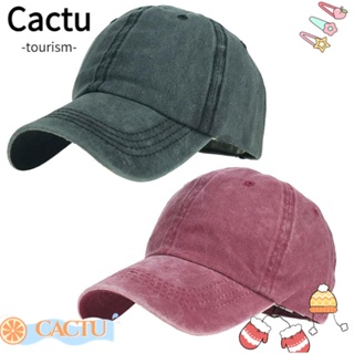 Cactu หมวกเบสบอล ผ้าฝ้าย ฉลุลาย ปรับขนาดได้ สําหรับเล่นกีฬากลางแจ้ง