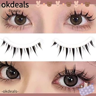 OKDEALS ขนตาปลอม แบบใส ขนาดใหญ่ สีดํา สไตล์ญี่ปุ่น