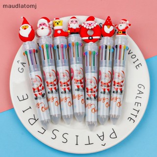 Maud ปากกาเจลลูกลื่น ลายการ์ตูนซานตาคลอส 6 สี สุ่มสี EN