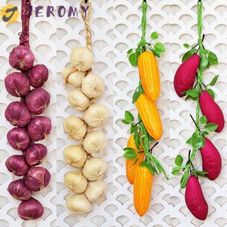Jeromy ผักประดิษฐ์ 1 ชิ้น บ้าน พริก ผลไม้ พริกไทย เสียบไม้ ตกแต่ง ผักปลอม
